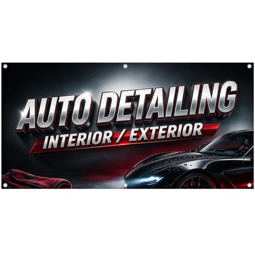 Auto detailing vinyl banner - detailing,
